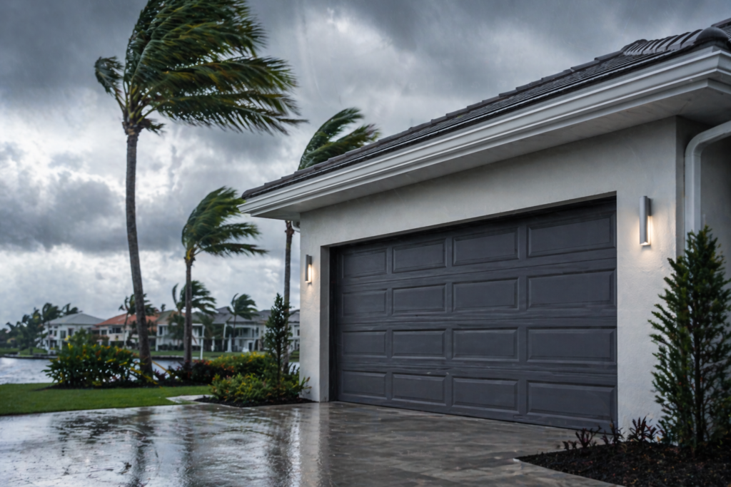 Stormy day at modern home